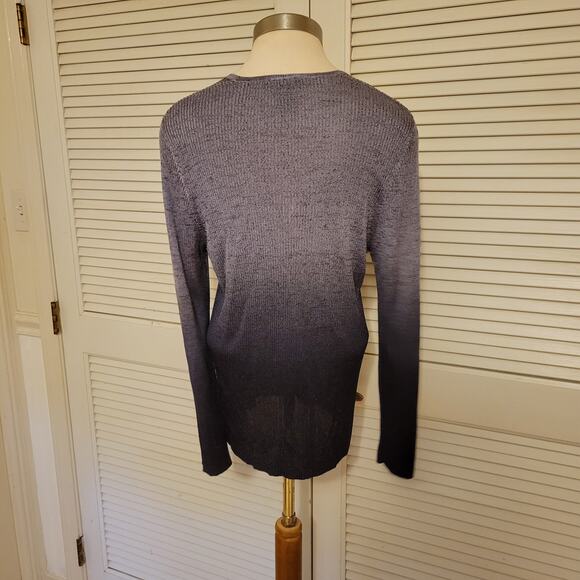 Ombre Purple Metallic Tinsel Cardigan Rafaella Vintage 80s 90s Womens Large - Picture 4 of 7